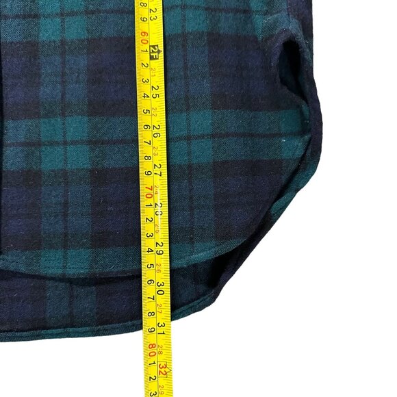 Vintage Pendleton Wool Shirt Plaid Medium Green Blue Button Up 1960s Flannel - Picture 7 of 8